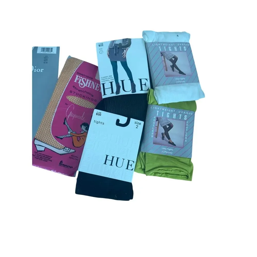 Vintage Designer Hosiery Lot Christian Dior, HUE, Leggale Deadstock Tights